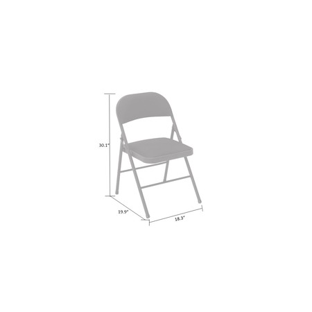 Bridgeport Folding Chair, All Steel, Commercial, Black Color, Fabric Pad, PK4 C995BP14JBD4E